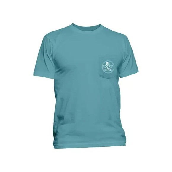 Salt Life Skull and Hook Men's Short Sleeve Graphic T-Shirt Sea Green Small - Picture 1 of 2